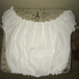 White off the shoulder cropped top
